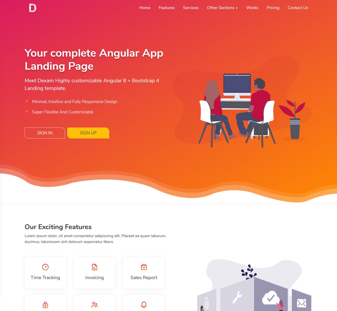 Dexam Angular 9 HTML Bootstrap 4 Template For SaSS StartUp 